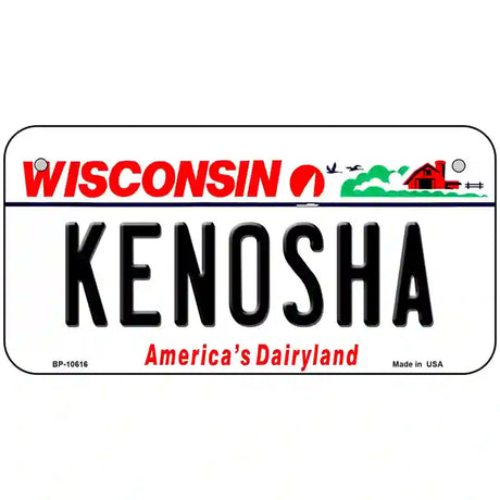 Kenosha Wisconsin Metal Novelty License Plate 6" x 3" (BP)