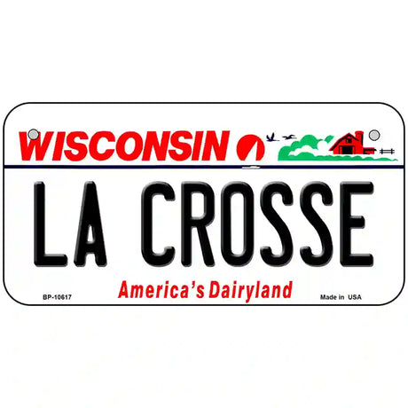 La Crosse Wisconsin Metal Novelty License Plate 6" x 3" (BP)