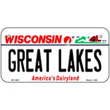 Great Lakes Wisconsin Metal Novelty License Plate 6" x 3" (BP)