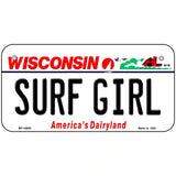 Surf Girl Wisconsin Metal Novelty License Plate 6" x 3" (BP)