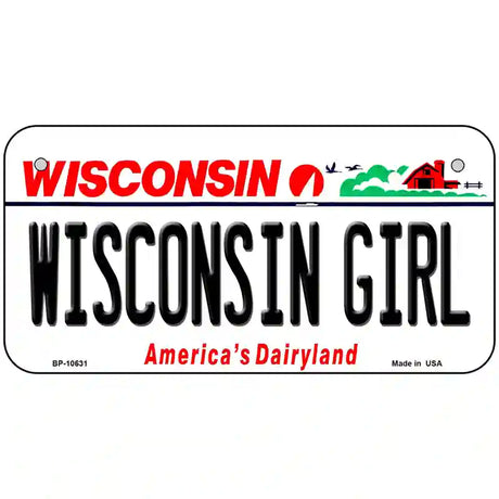 Wisconsin Girl Wisconsin Metal Novelty License Plate 6" x 3" (BP)