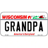 Grandpa Wisconsin Metal Novelty License Plate 6" x 3" (BP)