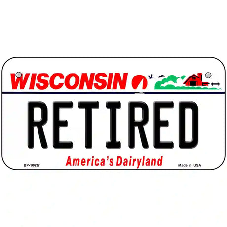 Retired Wisconsin Metal Novelty License Plate 6" x 3" (BP)