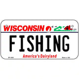 Fishing Wisconsin Metal Novelty License Plate 6" x 3" (BP)