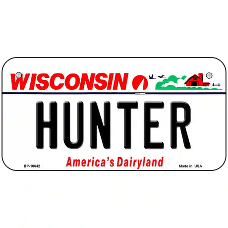 Hunter Wisconsin Metal Novelty License Plate 6" x 3" (BP)