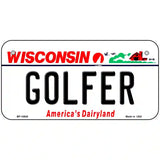 Golfer Wisconsin Metal Novelty License Plate 6" x 3" (BP)