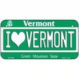 I Love Vermont Metal Novelty License Plate 6" x 3" (BP)