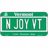 N Joy VT Vermont Metal Novelty License Plate 6" x 3" (BP)