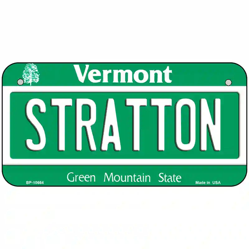 Stratton Vermont Metal Novelty License Plate 6" x 3" (BP)