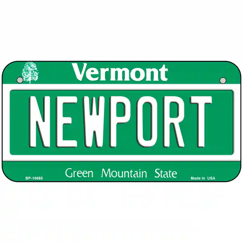 Newport Vermont Metal Novelty License Plate 6" x 3" (BP)