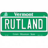 Rutland Vermont Metal Novelty License Plate 6" x 3" (BP)