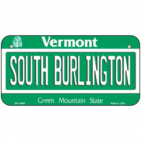 South Burlington Vermont Metal Novelty License Plate 6" x 3" (BP)