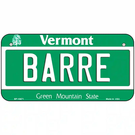 Barre Vermont Metal Novelty License Plate 6" x 3" (BP)