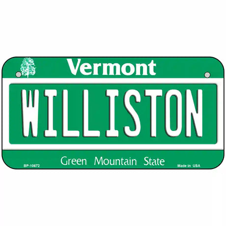 Williston Vermont Metal Novelty License Plate 6" x 3" (BP)