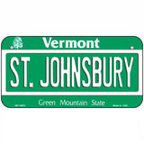 St Johnsbury Vermont Metal Novelty License Plate 6" x 3" (BP)