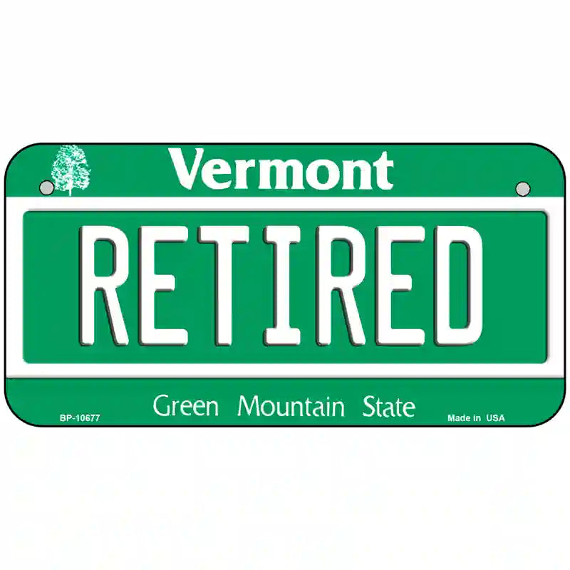 Retired Vermont Metal Novelty License Plate 6" x 3" (BP)