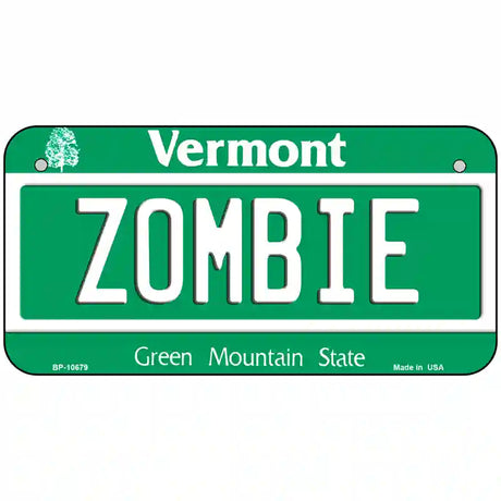 Zombie Vermont Metal Novelty License Plate 6" x 3" (BP)