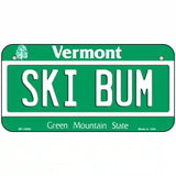 Ski Bum Vermont Metal Novelty License Plate 6" x 3" (BP)