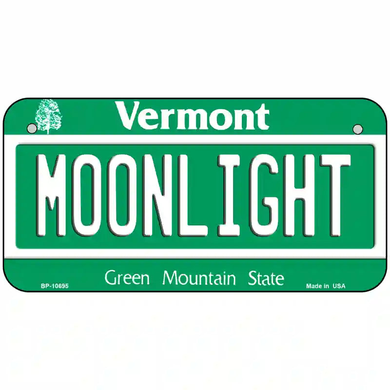 Moonlight Vermont Metal Novelty License Plate 6" x 3" (BP)