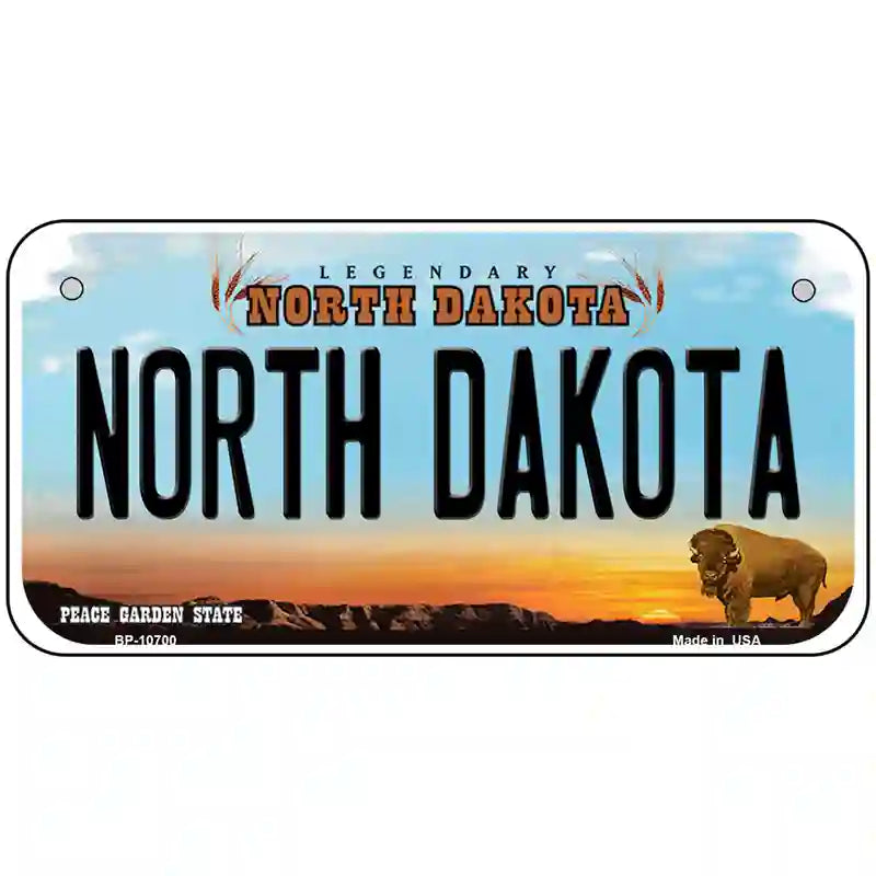 North Dakota Metal Novelty License Plate 6" x 3" (BP)