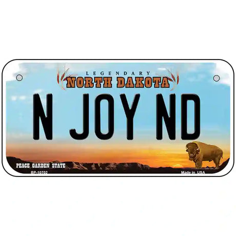 N Joy ND North Dakota Metal Novelty License Plate 6" x 3" (BP)