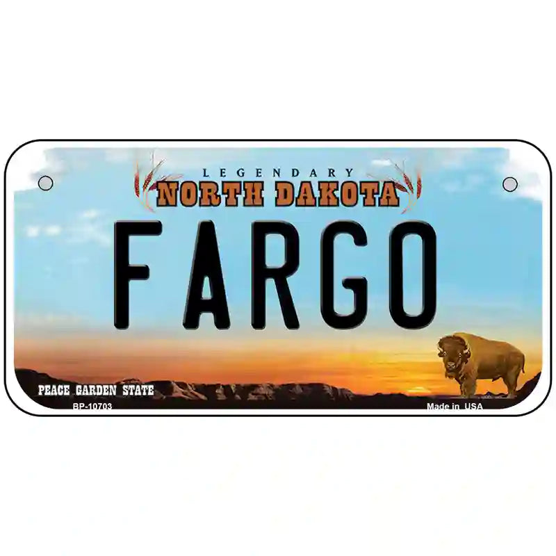 Fargo North Dakota Metal Novelty License Plate 6" x 3" (BP)