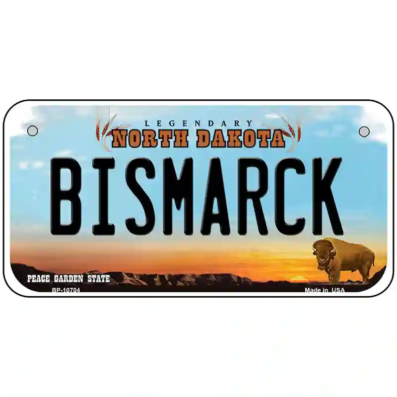 Bismarck North Dakota Metal Novelty License Plate 6" x 3" (BP)