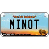 Minot North Dakota Metal Novelty License Plate 6" x 3" (BP)