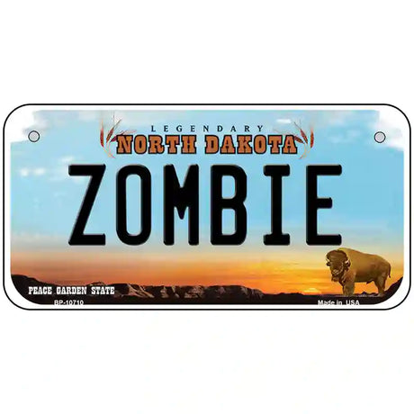 Zombie North Dakota Metal Novelty License Plate 6" x 3" (BP)