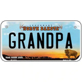 Grandpa North Dakota Metal Novelty License Plate 6" x 3" (BP)