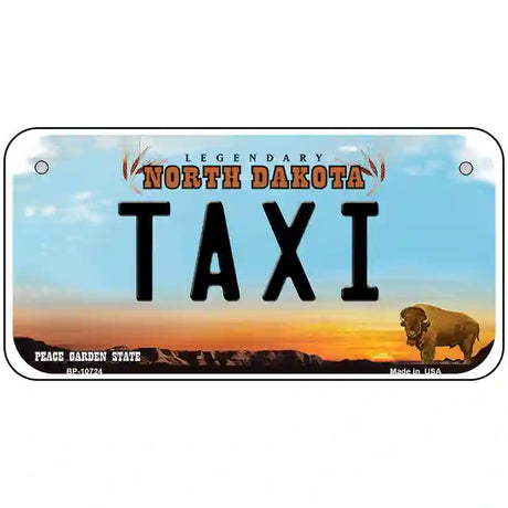 Taxi North Dakota Metal Novelty License Plate 6" x 3" (BP)