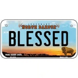 Blessed North Dakota Metal Novelty License Plate 6" x 3" (BP)