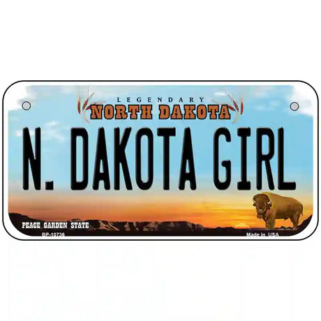 N Dakota Girl North Dakota Metal Novelty License Plate 6" x 3" (BP)