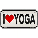 I Love Yoga Silver Novelty Metal License Plate 6" x 3" (BP)