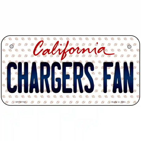 Chargers Fan California Novelty Metal License Plate 6" x 3" (BP)