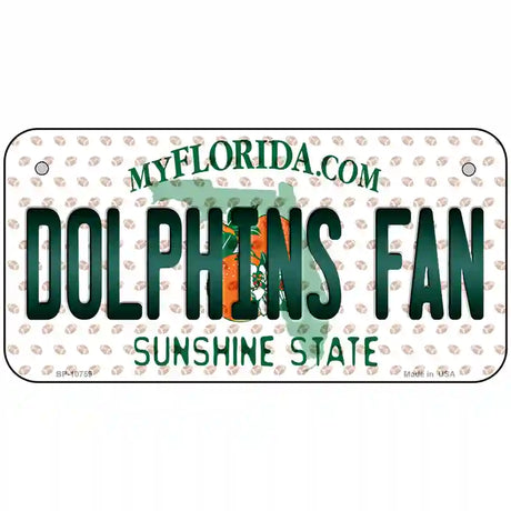 Dolphins Fan Florida Novelty Metal License Plate 6" x 3" (BP)