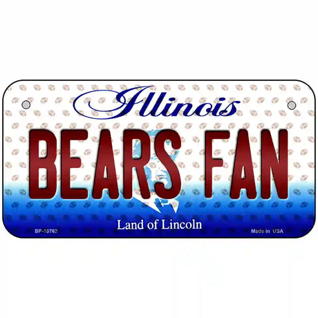 Bears Fan Illinois Novelty Metal License Plate 6" x 3" (BP)