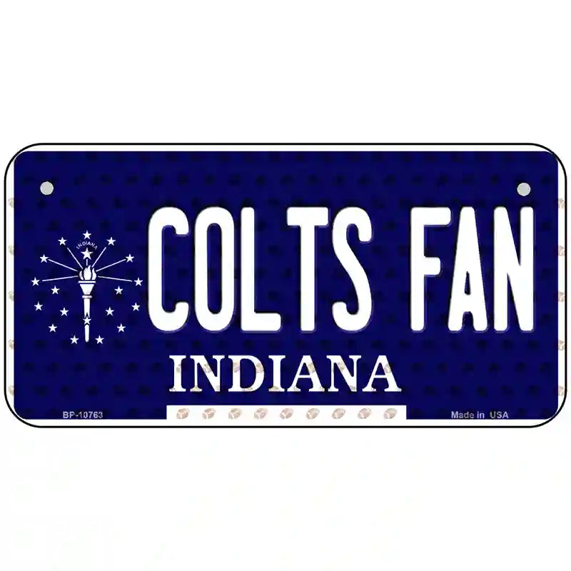 Colts Fan Indiana Novelty Metal License Plate 6" x 3" (BP)