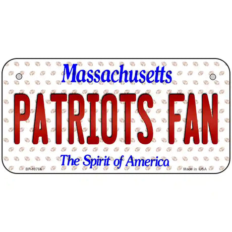 Patriots Fan Massachusetts Novelty Metal License Plate 6" x 3" (BP)