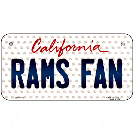 Rams Fan California Novelty Metal License Plate 6" x 3" (BP)