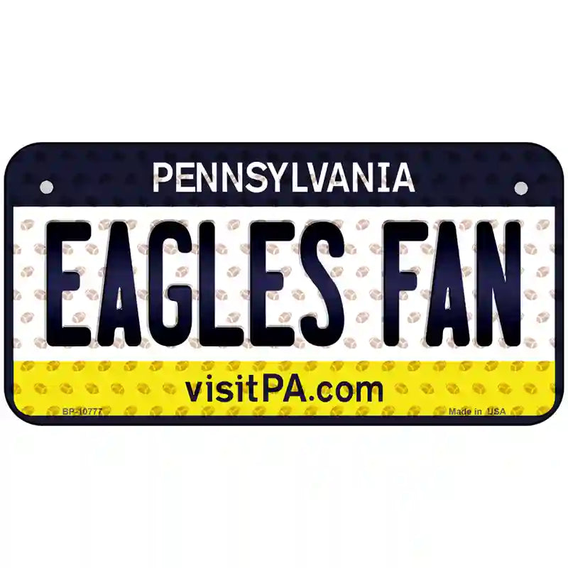 Eagles Fan Pennsylvania Novelty Metal License Plate 6" x 3" (BP)