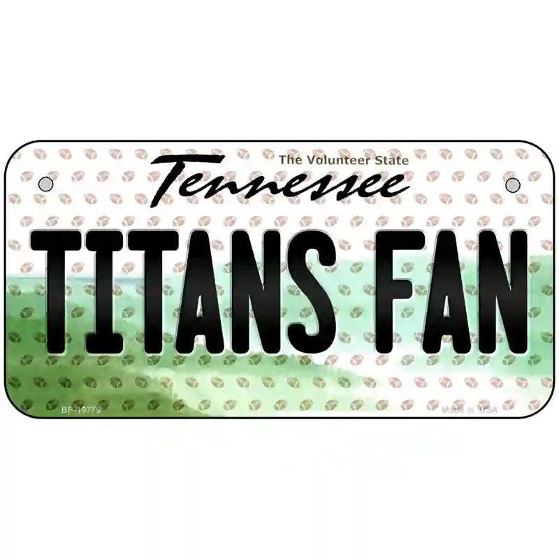 Titans Fan Tennessee Novelty Metal License Plate 6" x 3" (BP)