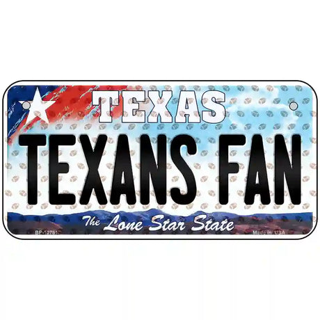 Texans Fan Texas Novelty Metal License Plate 6" x 3" (BP)