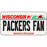 Packers Fan Wisconsin Novelty Metal License Plate 6" x 3" (BP)