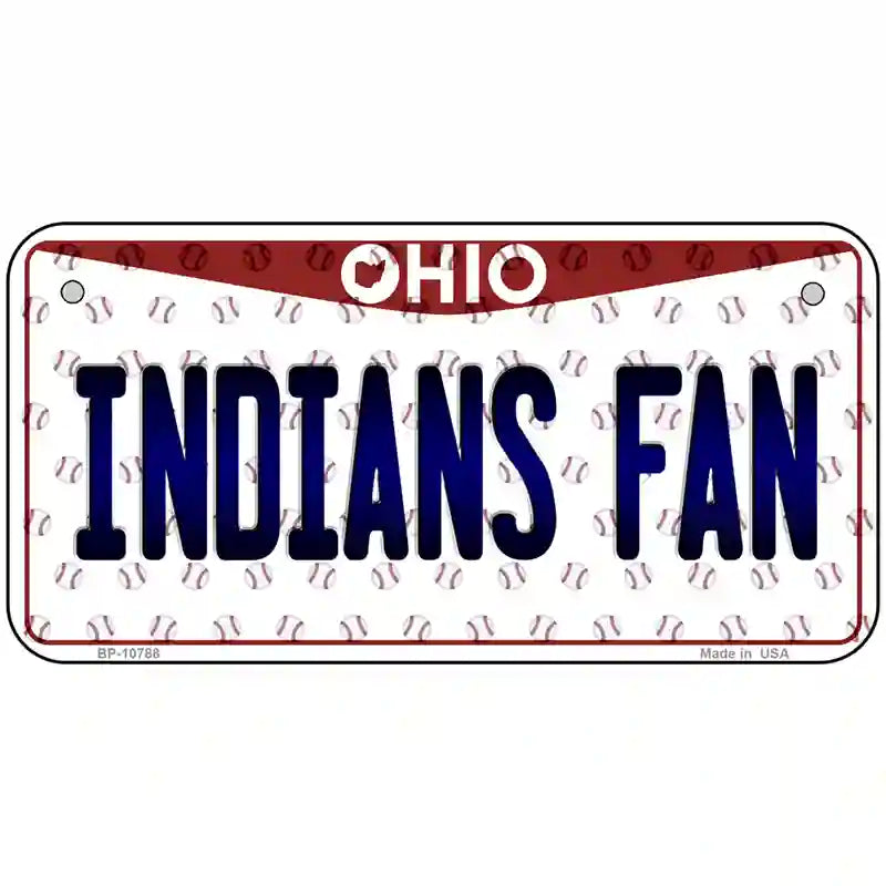 Indians Fan Ohio Novelty Metal License Plate 6" x 3" (BP)