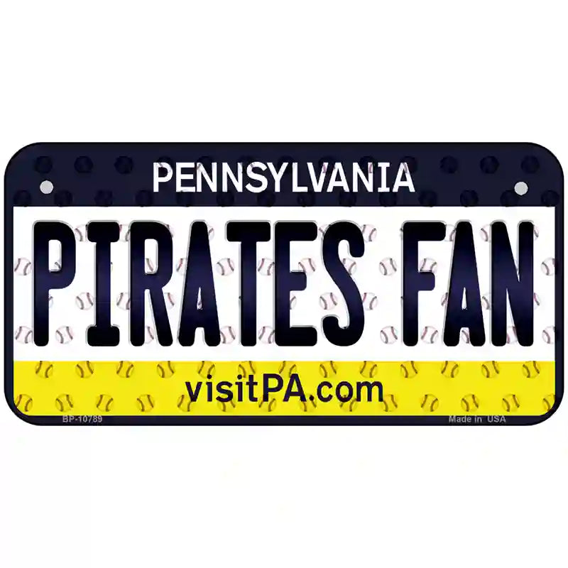 Pirates Fan Pennsylvania Novelty Metal License Plate 6" x 3" (BP)