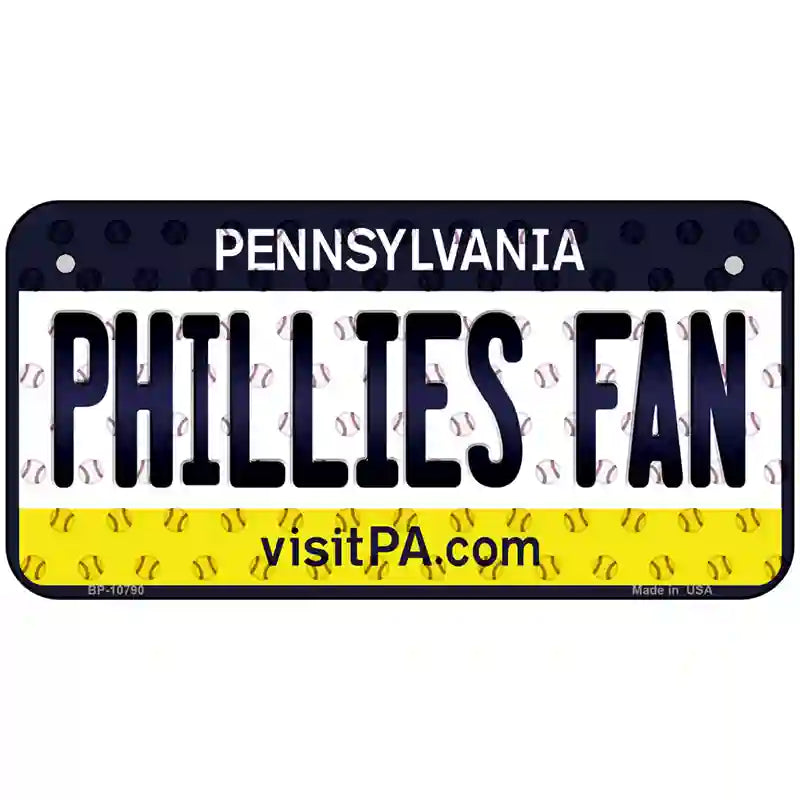 Phillies Fan Pennsylvania Novelty Metal License Plate 6" x 3" (BP)