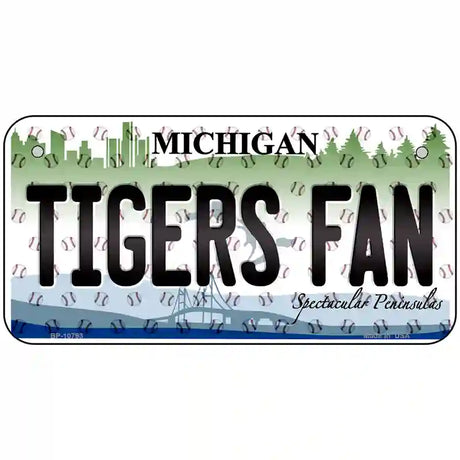 Tigers Fan Michigan Novelty Metal License Plate 6" x 3" (BP)