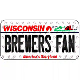 Brewers Fan Wisconsin Novelty Metal License Plate 6" x 3" (BP)