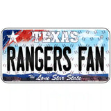 Rangers Fan Texas Novelty Metal License Plate 6" x 3" (BP)